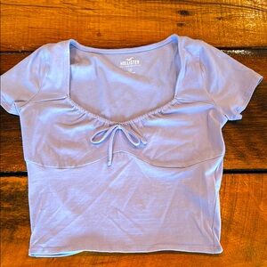 Hollister light Purple Crop Tie Front Blouse Medium